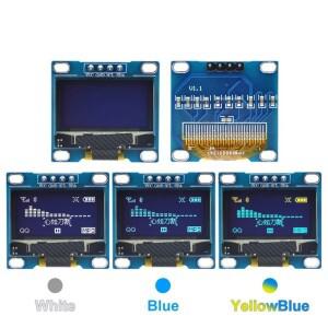 0.96 인치 OLED 디스플레이 화면 모듈 I2C IIC 128x64 SS - D 1306 Arduino ESP32 ESP8266용 3.3V-5V 파란