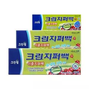 [NS홈쇼핑]크린 이중 지퍼백 실속구성 200매(미니20+중100+대80)[36132034]