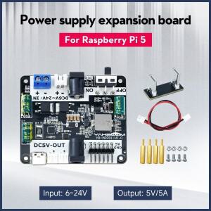 Raspberry Pi 5 전원 공급 장치 확장 보드는 5용 Jetson NANO STM32 브레이크아웃 보드용 6-24V 입력 및 5V