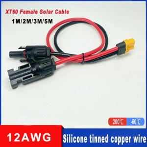 12awg/3.4mm 자동차 태양 전지 패널 연장 케이블 XT60-태양 광 커넥터 No.12 연질 실리콘 주석 도금 구리 충전 케이블