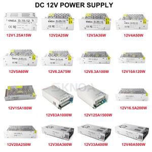 12V 전원 공급 장치 1A 2A 3A 4A 5A 6A 8A 10A 15A 20A 30A 40A 50A 100A 125A 스위칭 전원 공급 장치 12V 볼트 220V 12V AC-DC SMPS