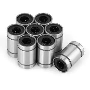 힐벨리FU 8PCS 리니어 볼 베어링 LM6UU 6mm 보어 직경 외경 길이 이중 밀봉 선형 저소음 강철 CNC 모션 3D