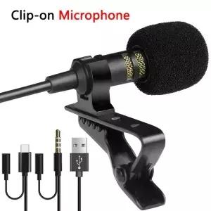Lavalier 3.5mm 미니 마이크 USB 콘덴서 전문 전화 노트북 PC 컴퓨터 옷깃 클립 온 유형 C