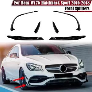 광택 블랙 자동차 앞 범퍼 스포일러 스플리터 트림 에어 블레이드 벤츠 W176 A200 A250 A45 AMG Hatchback