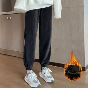 여자겨울바지 기모 코듀로이 벨벳 조거팬츠 허리밴딩 베이직 홈웨어