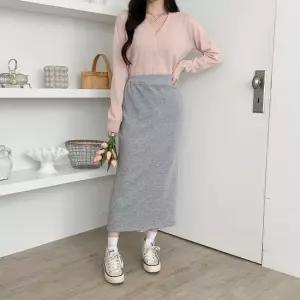 매주시 융기모 스판 H라인 롱 스커트
