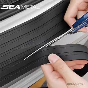SEAMETAL 범용 후면 트렁크 가드 플레이트 스티커 자동차 후면 범퍼 트림 킥 스크래치 보호 스티커 스트립