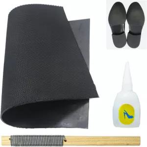 내구성 있는 신발 밑창 시트 키트 2.5여성용 15x22인치 검정색 바닥 패드 교체용 접착식 두꺼운 고무 힐
