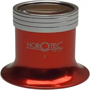 Horotec MSA00.033-3 빨간색 양극산화 루페 3.5배 시계공용 안경 알루미늄 25mm 렌즈 정밀 확대경