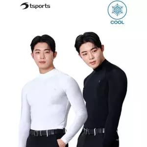 [하프클럽/에스비몰]남성 골프이너웨어 기능성 자외선차단 냉감 쿨티셔츠-하프넥