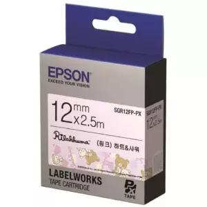 EPSON)라벨프린터리본 리락쿠마(SGR12FP)분홍/흑문자