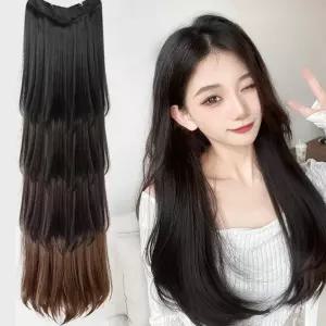스트레이트 U자형 헤어피스 반가발 똑딱이클립 밀착형 자연가발