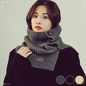 따뜻 넥워머 두툼 여성 머플러 겨울 스타일링 단추 VWFG79GQ