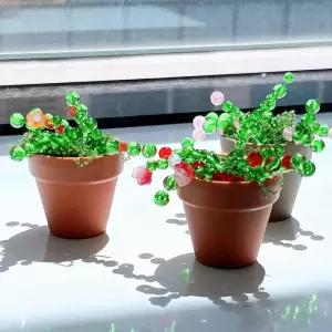 비즈식물 만들기 DIY 공예 키트 미술 수업 재료 부자재방 원룸 꾸미기 소품 인테리어화분만들기 만드는법