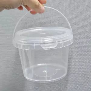 투명 손잡이 원형 바스켓 쿠키통 포장 구디백 500ml