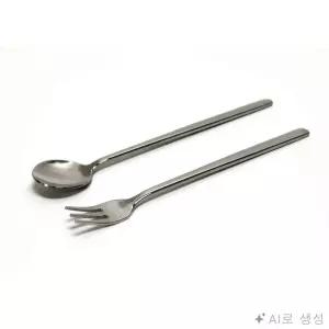 완자몰 미니 롱스푼 포크 1p 스텐 티포크 티스푼 미니티스푼