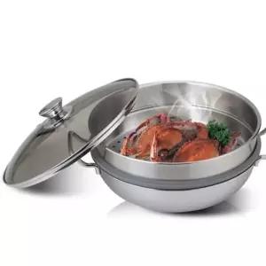 키친아트 찜냄비 찜솥 스텐 찜통 찜기 3중 2단 36cm
