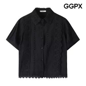 GGPX 카라넥 레이스 버튼 셔츠 GP6SH014F
