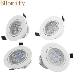 LED 밝기 조절식 다운라이트 스포트라이트, 매입형 천장 램프, 매우 밝은 CREE 9W, 12W, AC 110V220VAC85-2