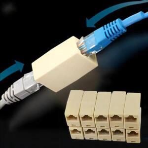 5/10Pcs 네트워크 이더넷 듀얼 스트레이트 헤드 랜 케이블 조이너 커플러 RJ45 CAT 5 5E 6 6a 연장 플매트