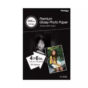 폼텍)프리미엄 고광택용지(IH-3046 260g 4X6 50매)/고급사진용지/고급인화지/광택복사지/광택잉크젯전용지