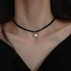 미니 진주 초커 목걸이 레이어드 여성 심플 패션 데일리 패션 파티