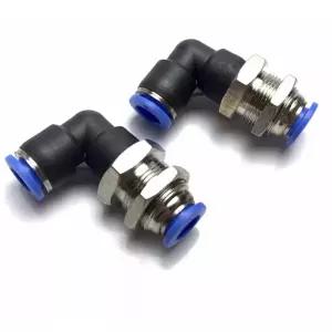 팔꿈치 PLM 4 6 8 10 12 mm 튜브 푸시 인 연결 벌크헤드 도금 Brsss 공압 공기 피팅 커넥터 어댑터