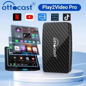 OTTOCAST Play2Video Pro 스마트 Ai 박스 Kia Audi Honda 용 Youtube/Netflix/Tik Tok/IPTV 무선 CarPlay