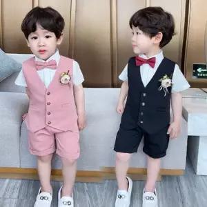 팜므 남아 정장 아동 정장 여름 소년 홀릭 반바지 조끼 정장 4종세트설날