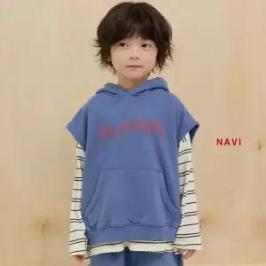 레터링 레이어드 후드조끼 키즈 아동 주니어