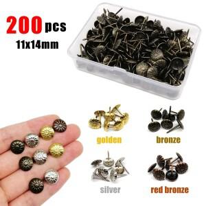200/300pcs 직경 11mm 나무 보석 선물 와인 케이스 상자 소파 장식 압정 스터드 실내 손톱 포장