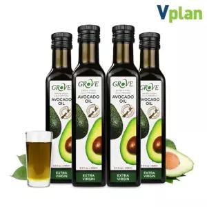 맛있는家 뉴질랜드 그로브 엑스트라버진 아보카도오일 250ml x 4병 냉압착 아보카도유