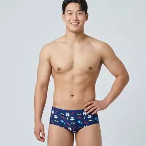 토네이도 남자 수영복 하이컷 탄탄이 숏사각 실내수영복 키치NVY