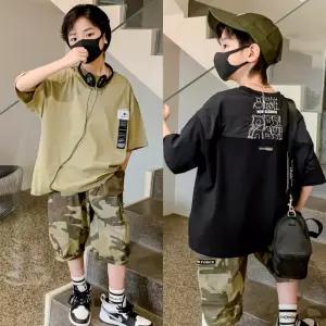 남아 주니어 밀리터리 반팔 여름 반바지 상하 세트