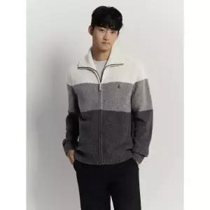 [빈폴] 부클 컬러블럭 집업 카디건 그레이 (BC595AC393)