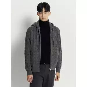 [빈폴] 케이블 후드 집업 카디건 그레이 (BC5X5AC653)