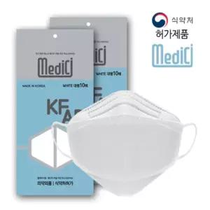 메디치 비말차단(KF-AD) 귀편한 숨편한 보풀없는 마스크(10매입)