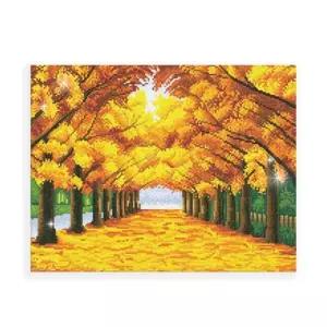 [아트박스]/하비스스퀘어 명화풍경 황금빛 산책길 보석십자수 캔버스 40x50cm