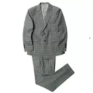 남자 체크정장 스판 싱글 자켓 정장 바지 데일리 수트