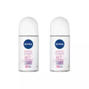 땀냄새제거 데오드란트 롤온 니베아 엑스트라브라이트 50ml 2개 .
