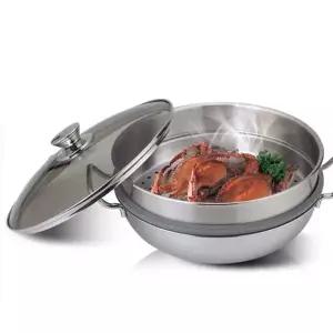 키친아트 찜냄비 찜솥 스텐 찜통 찜기 3중 2단 36cm 곰솥냄비