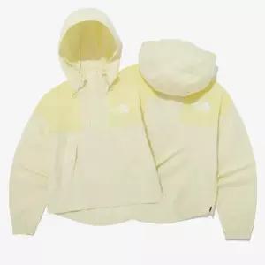 [매장판] 노스페이스 여성 바람막이 크롭 자켓 마운틴 하이 우븐 아노락 데일리 점퍼 레몬 NA3B