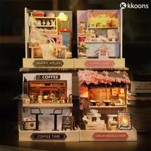 [4종 디자인] DIY 미니어처 세트 집 만들기 키트 장식 소품