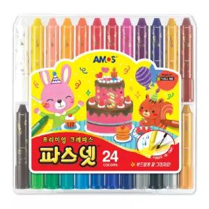 아모스 파스넷 크레파스 24색 프리미엄 크레용 파스텔
