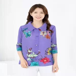 엄마옷 자켓 플리츠 7부 나팔꽃 605FGH002 마담/중년여성/빅사이즈/50대/60대