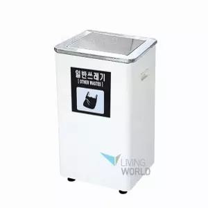 야외 행사장용 대용량 스텐 분리수거기 50리터 사각 회전 뚜껑 쓰레기통 오물 배출함
