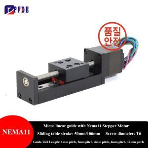 NEMA11 스테퍼 모터 미니 리니어 레일 가이드 소형 슬라이더 리드 스크류 T6 CNC 라우터 부품 X Y Z 액추
