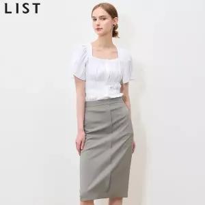 [리스트(LIST)] 센터 라인 포인트 스커트 (택가격: 158000원)
