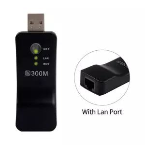 랜선젠더 USB 무선 WiFi 스마트 300Mbps TV 네트워크 어댑터 HDTV RJ45 랜 포트 리피터 AP WPS 삼성 소니 S