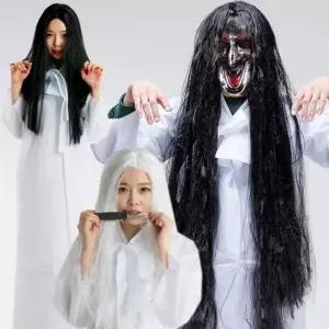 [제이큐]가발 공포 귀신 할로윈 백발 가면 무서운 소품 의상 장식